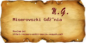 Miserovszki Génia névjegykártya